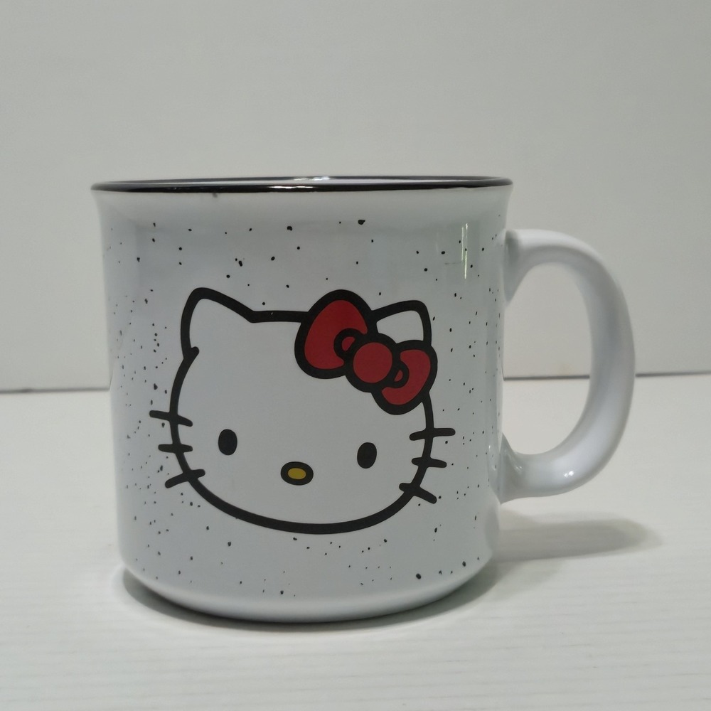 Silver Buffalo Sanrio Hello‎ Kitty 20oz Ceramic Speckled Camper Mug Coffee Cup